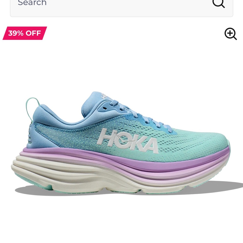 HOKA One One Bondi 8, Airy Blue - Sunlit Ocean Running Shoes, 7.5 NEW with box